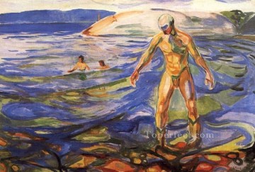  Edvard Pintura Art%C3%ADstica - hombre bañándose 1918 Edvard Munch